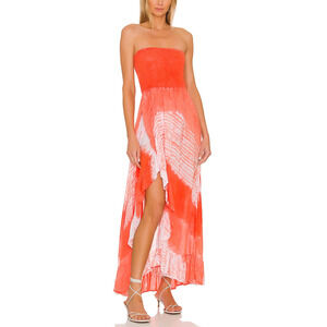 Tiare Hawaii 'Eri' Orange Cut Out Maxi Dress Size S